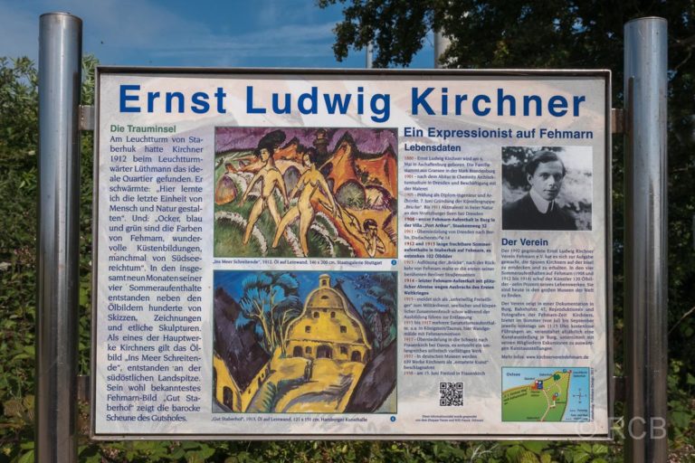 Schild mit Gemälde des Gutes Staberhof von Ernst Ludwig Kirchner aus dem Jahre 1913