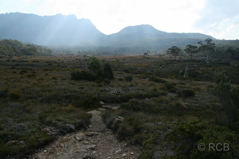 Pinestone Valley, Rückblick zum Mount Ossa (links)