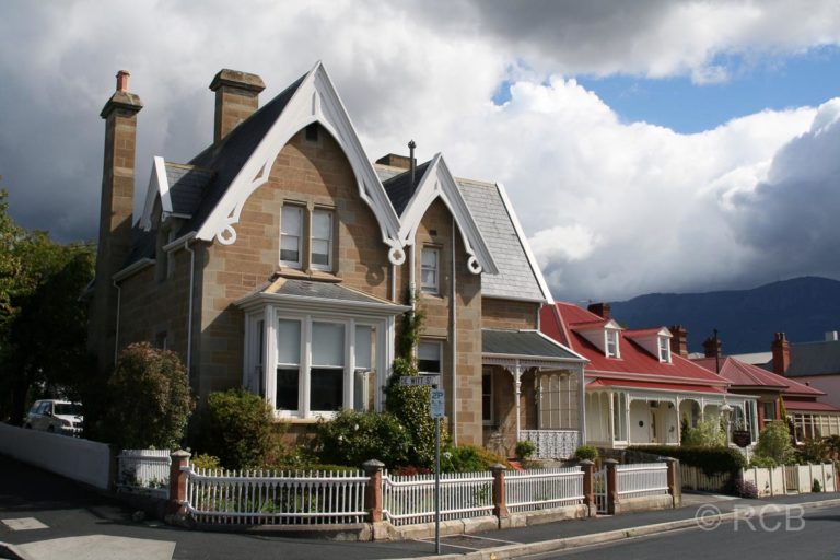 Hobart, historische Häuser im Stadtteil Battery Point