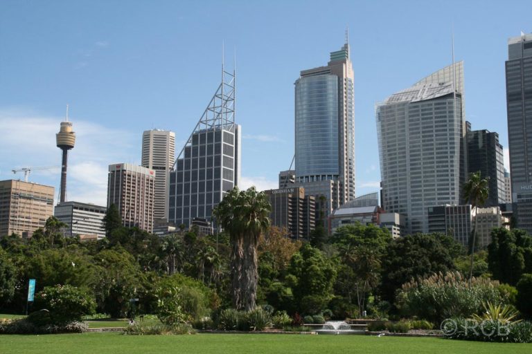 Royal Botanic Gardens und Downtown Sydney