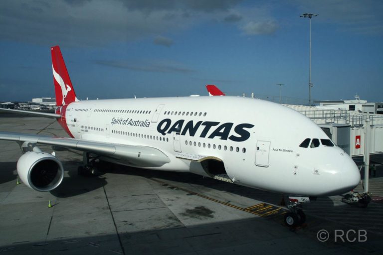 A380 der Qantas Airways am Flughafen Sydney
