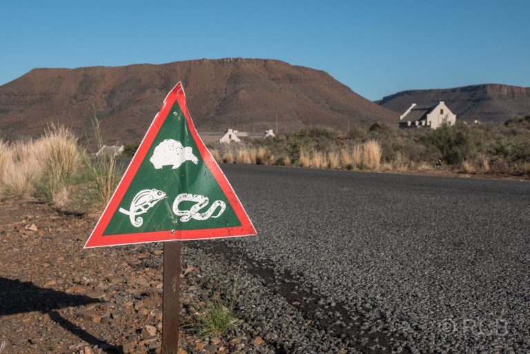 Warnschild im Karoo National Park