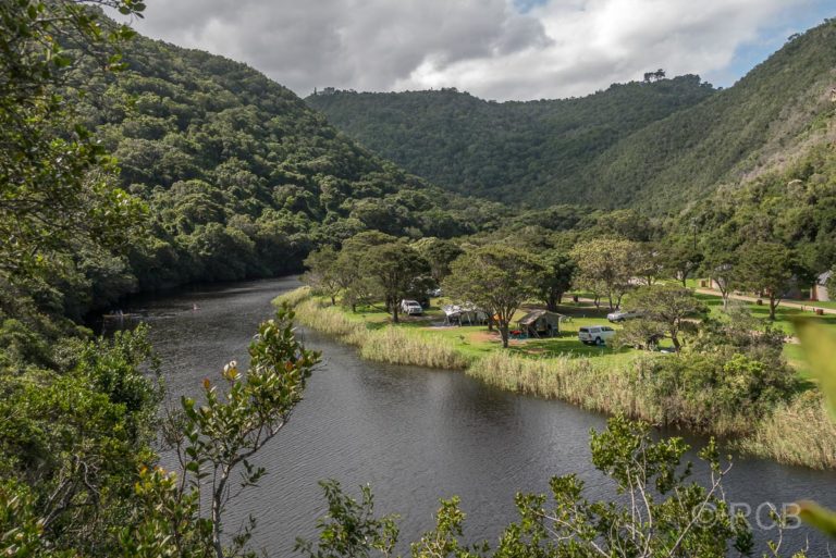 Blick auf den Touws River bei Wilderness mit Campingplatz