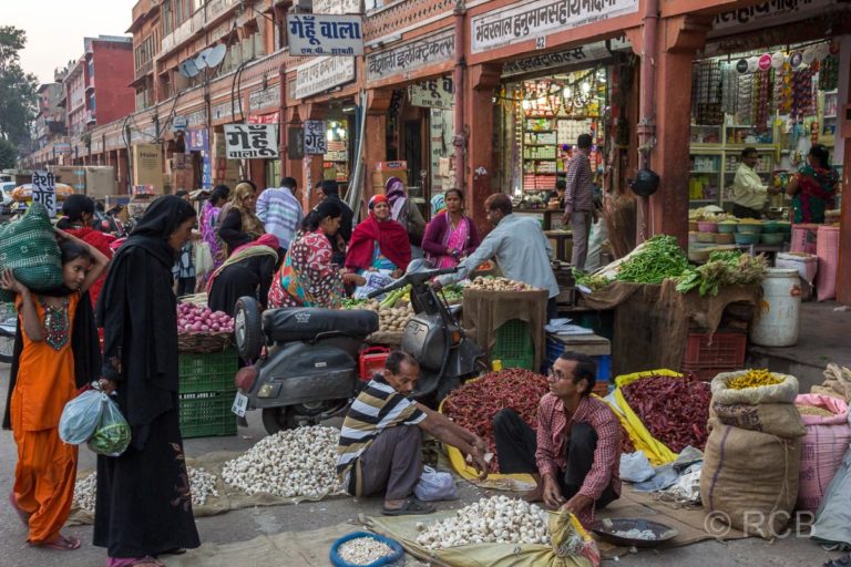 Straßenverkauf von Gemüse, Jaipur, Altstadt