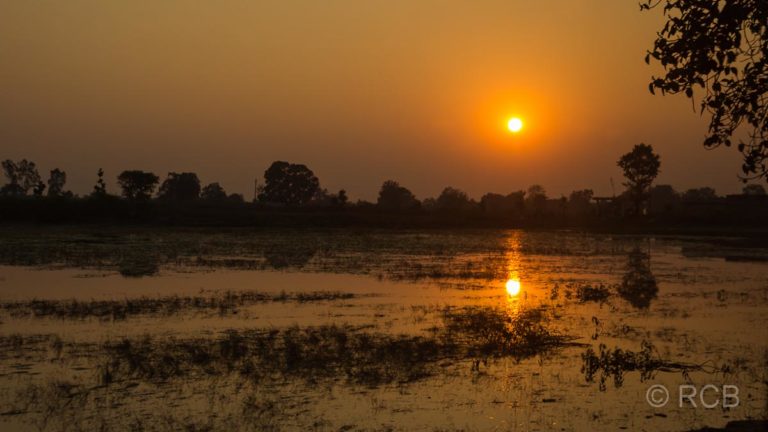Fahrt durch Madya Pradesh, Sonnenuntergang