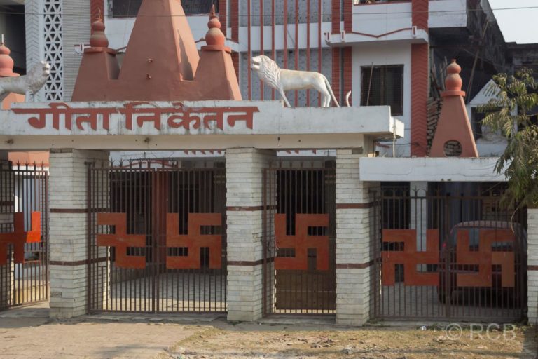 Allahabad, indische Glückssymbole, in Deutschland zu politischen Zwecken sinnentfremdet