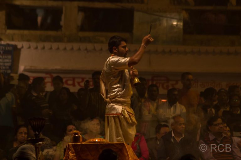 Varanasi, Dasaswamedh-Ghat, Ganga Aarti-Zeremonie