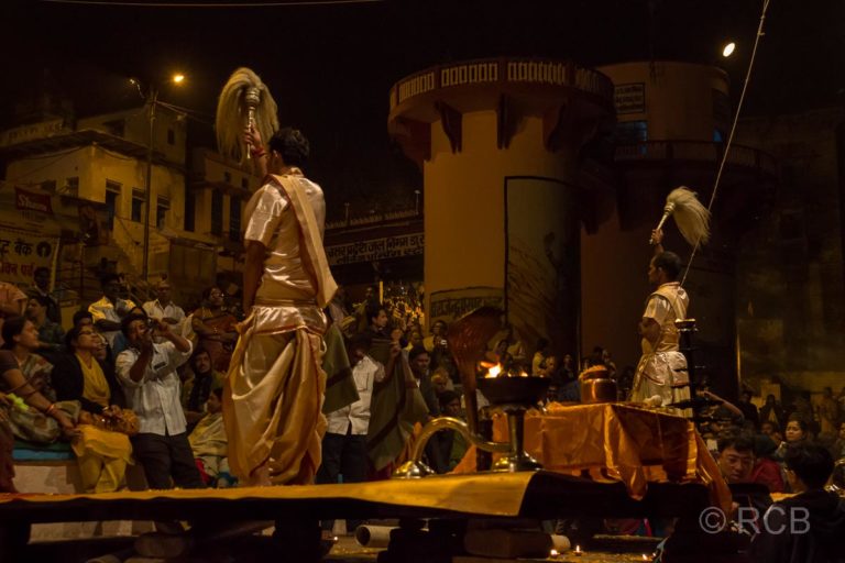 Varanasi, Dasaswamedh-Ghat, Ganga Aarti-Zeremonie