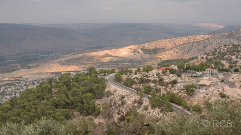 Umm Qais, Blick zu den Golanhöhen nach Syrien