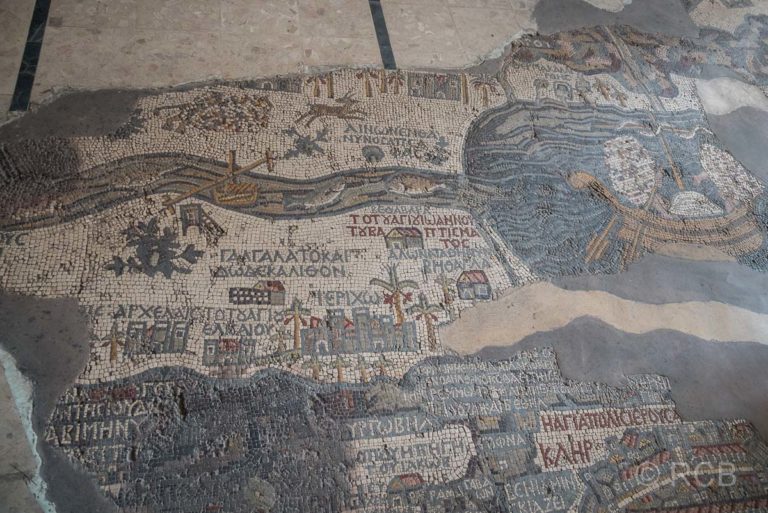 Madaba, St. Georgskirche, Mosaik mit Palästinakarte