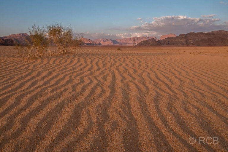 geriffelter Sand im Wadi Rum