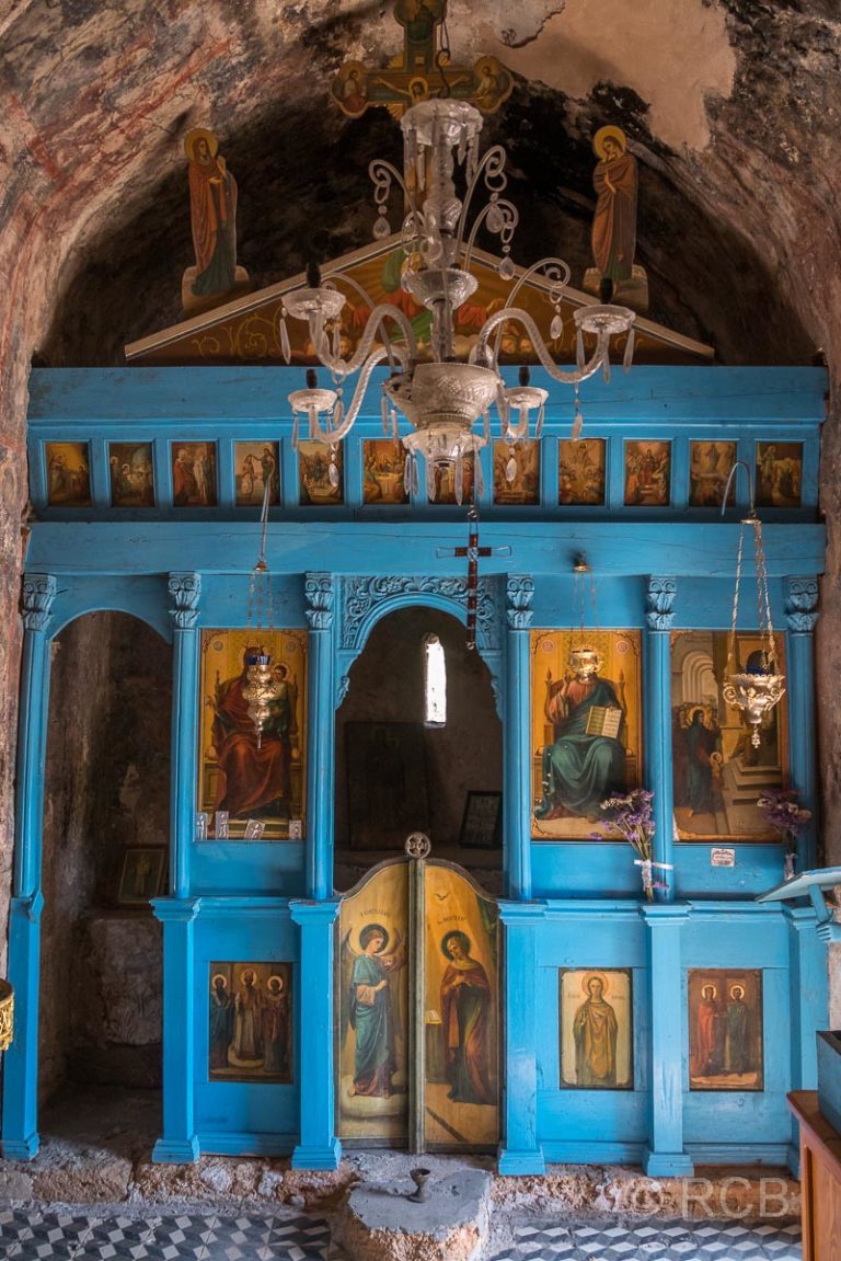 Altarwand in der Kapelle von Lissos