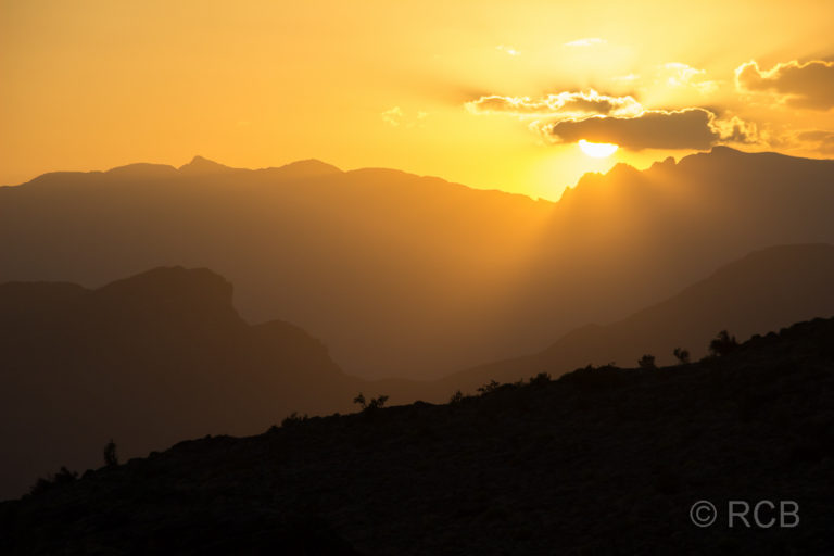 Sonnenuntergang im Hajar-Gebirge