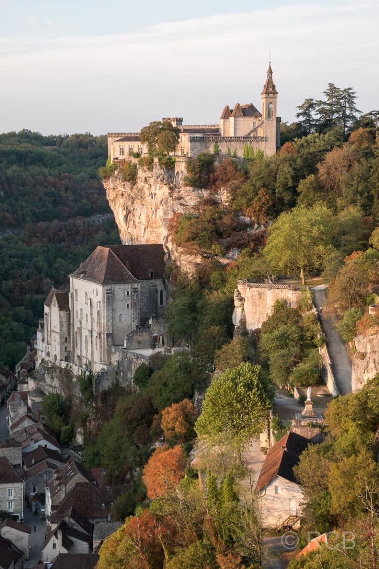 Rocamadour, Blick auf Schloss und Wallfahrtsbasilika