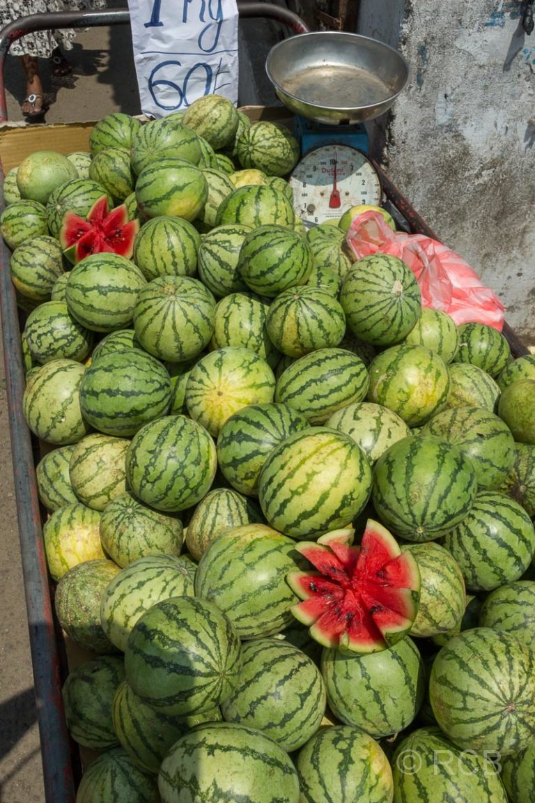 Wassermelonenstand auf dem Markt