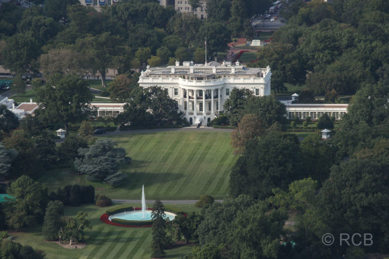Blick vom Washington Monument auf das Weiße Haus