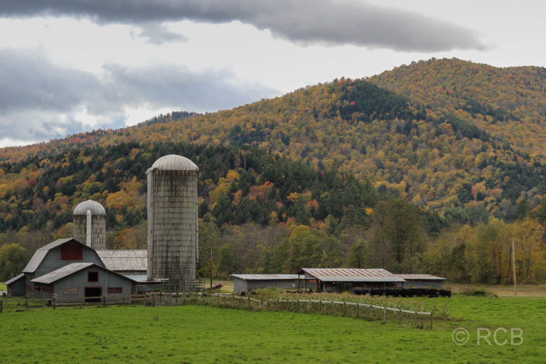 Bauernhof mit Silos in Vermont