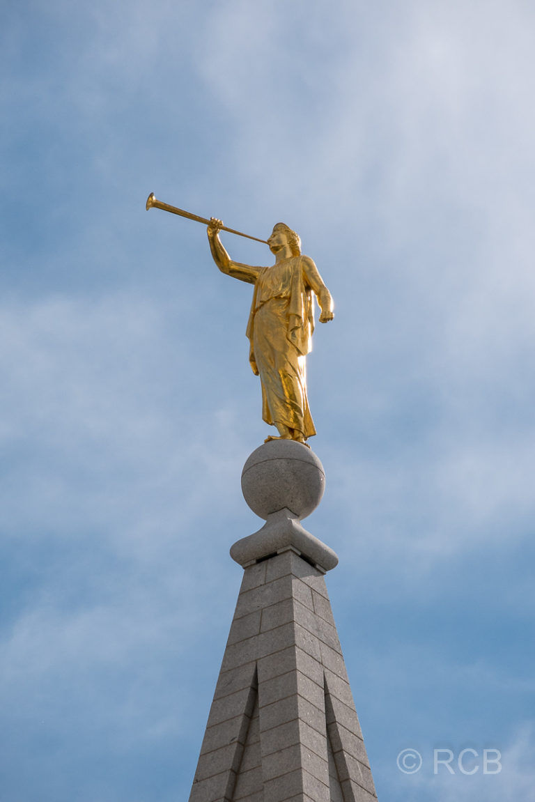 Engel Moroni auf der Spitze des Salt Lake Temple