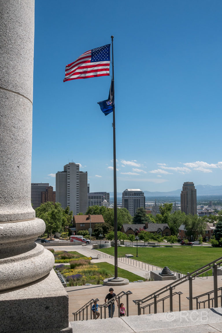 Blick von den Stufen des Capitols, Salt Lake City