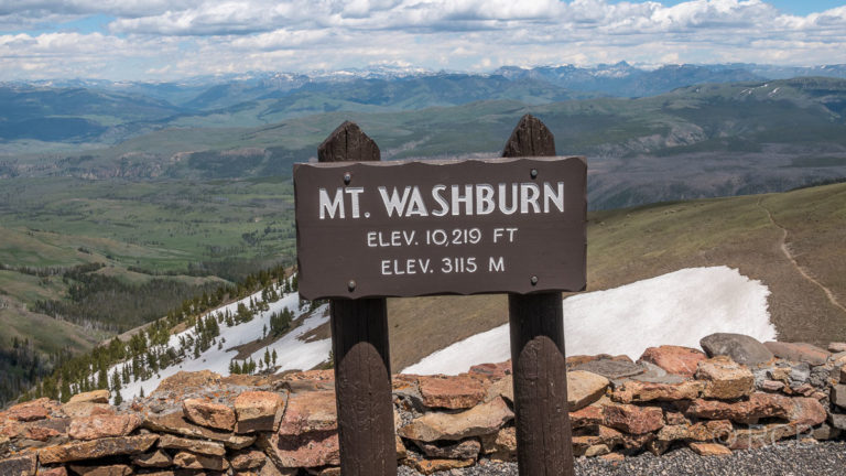 Mount Washburn, Yellowstone NP, Gipfelschild