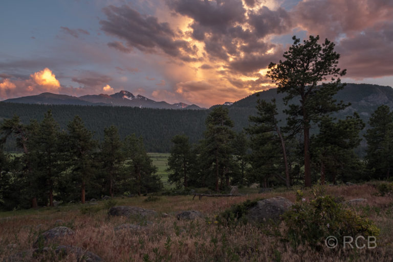 abendlicher Ausblick von unserer Sitzgruppe am Moraine Park Campground, Rocky Mountain NP