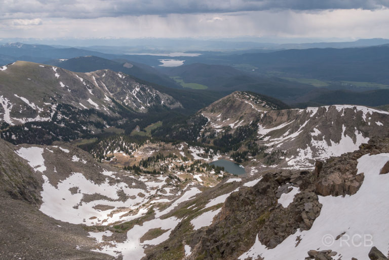 Blick vom Mount Ida Richtung Süden zum Grand Lake und Lake Granby, Rocky Mountain NP