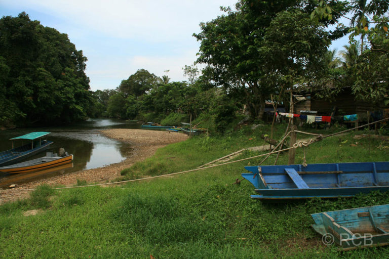 Penandorf am Ufer des Sungai Melinau, Mulu Nationalpark