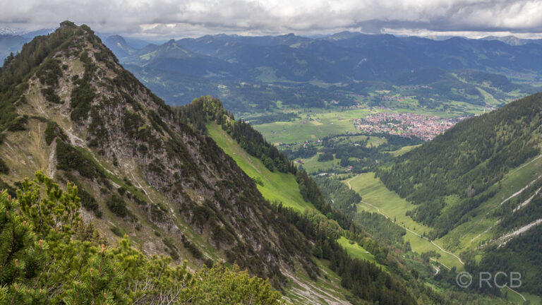 Blick auf Oberstdorf vom Hahnenköpfle aus