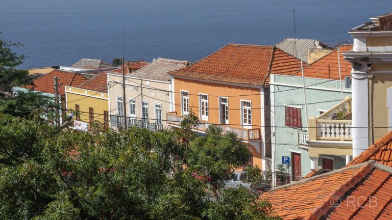 Blick auf Bila Baxo, die Unterstadt von São Filipe
