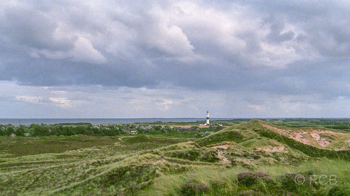 Blick von der Uwe-Düne zum Kampener Leuchtturm