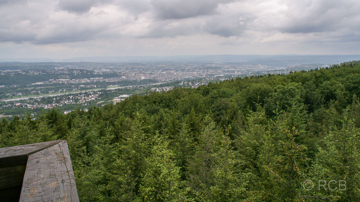 Blick auf Koblenz vom Aussichtsturm Lichter Kopf
