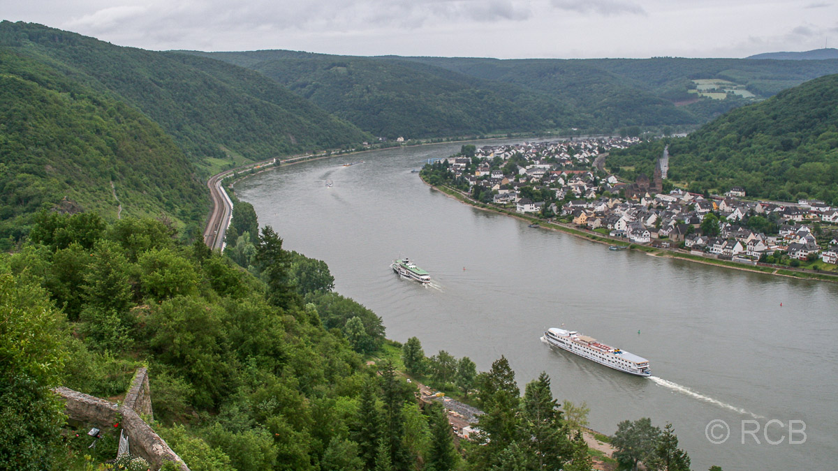 Ausblick von der Marksburg auf den Rhein