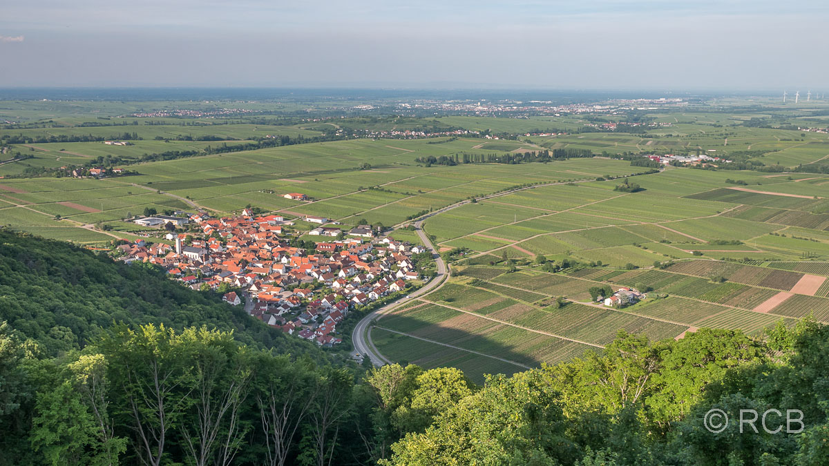 Blick von der Madenburg auf Eschbach