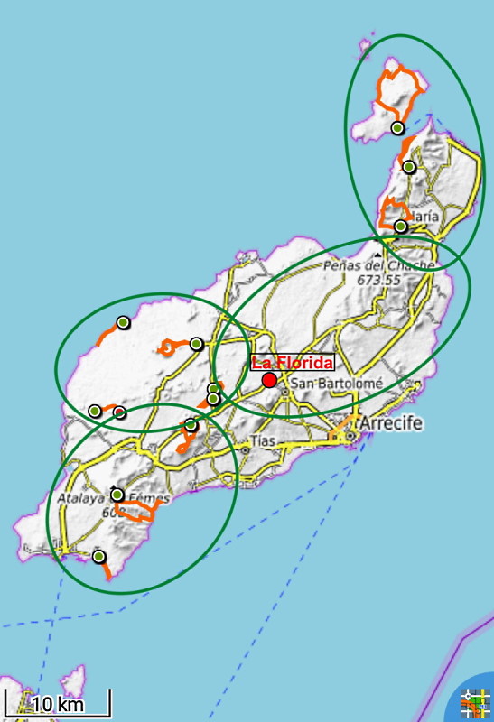 Übersichtskarte von Lanzarote
