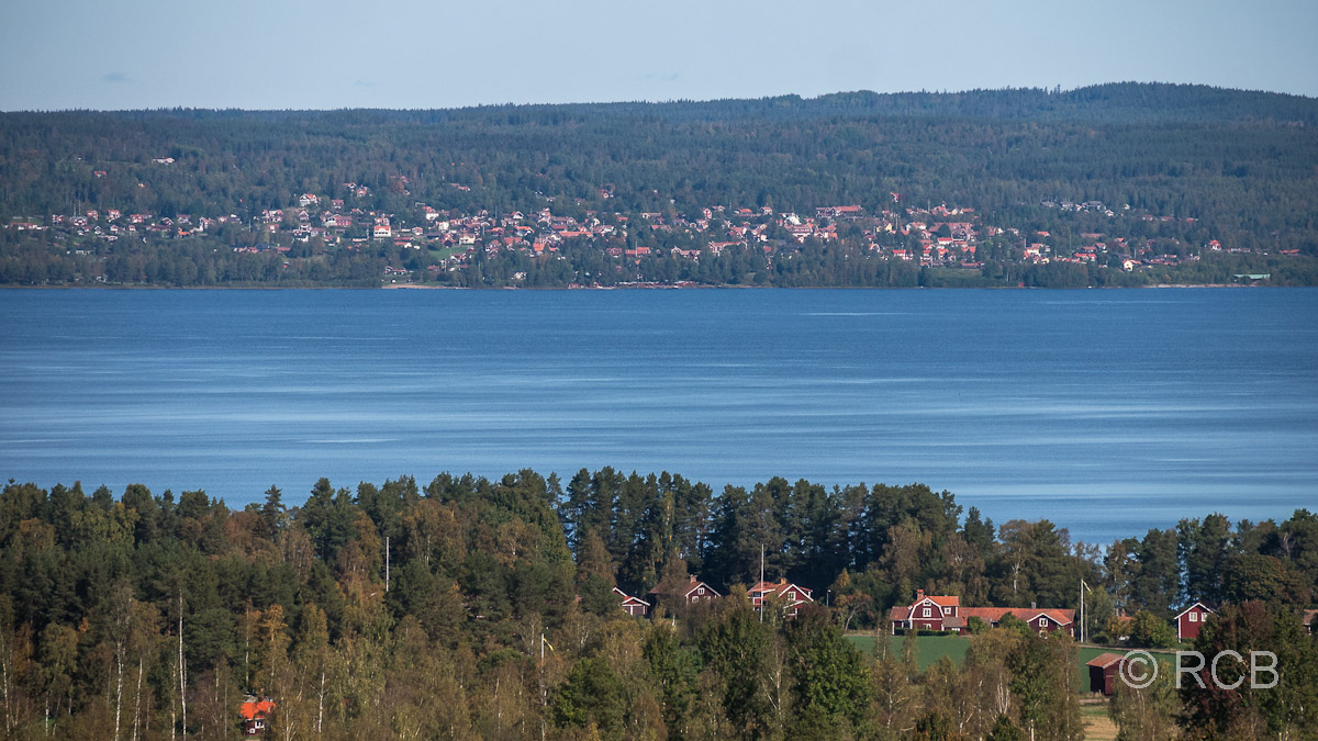 Blick von Tällberg über den Siljansee nach Vikarbyn, unserem Übernachtungsort