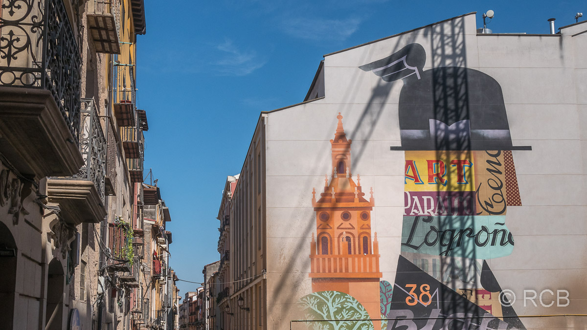 Logroño, Wandmalerei in der Altstadt