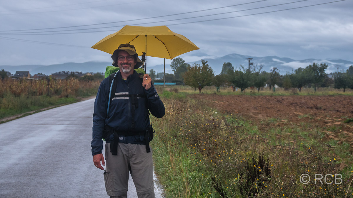 Wanderer mit Schirm