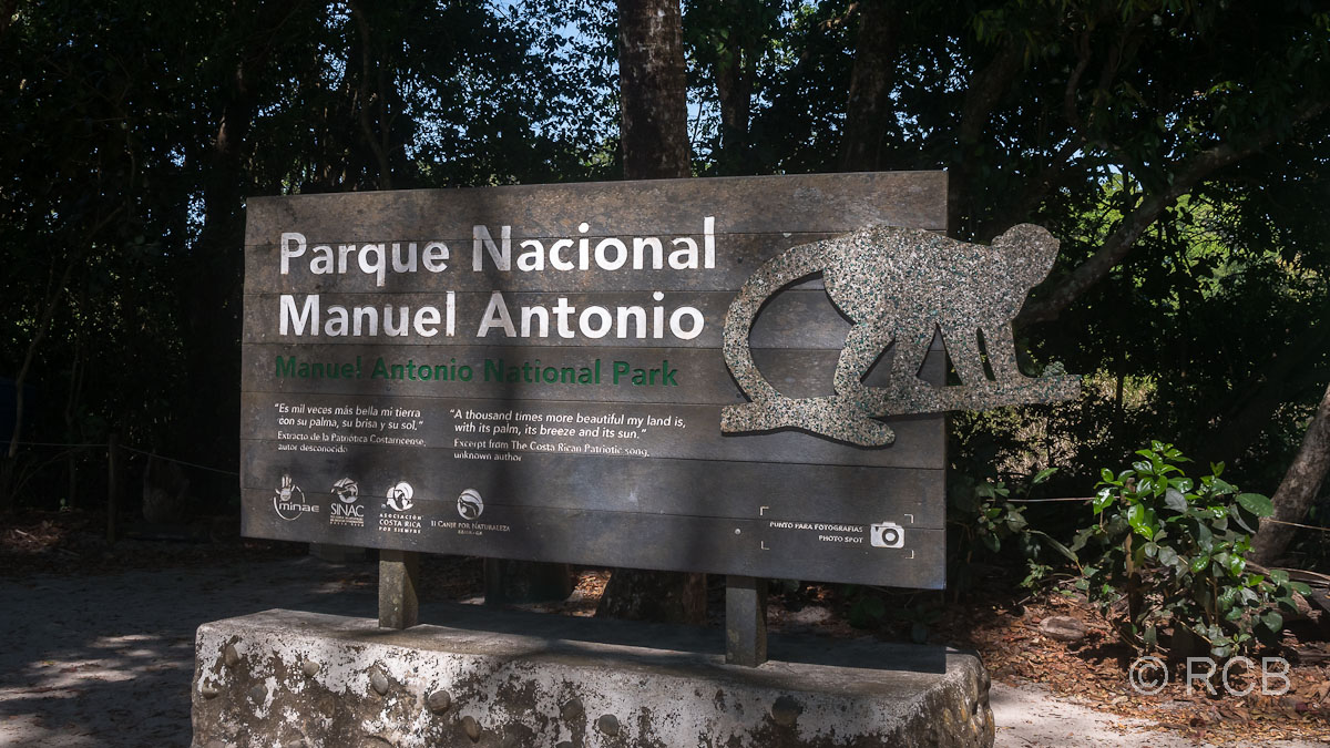 Schild im Nationalpark Manuel Antonio